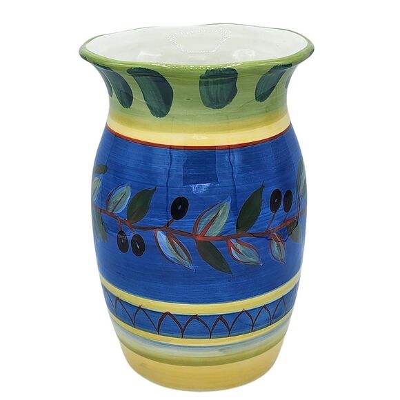 Vintage Certified International Pamela Gladding Hand-Painted Ceramic Vase 9.3inH - Picture 6 of 11